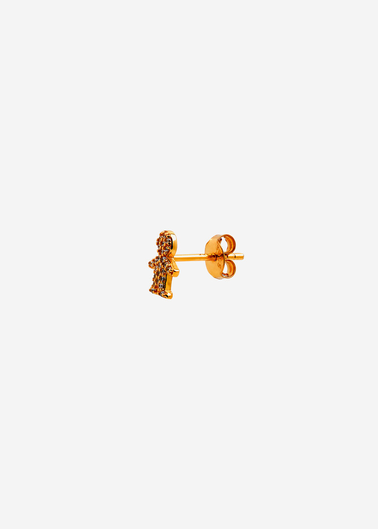gold-plated sterling silver the child mono-earring with zirconia