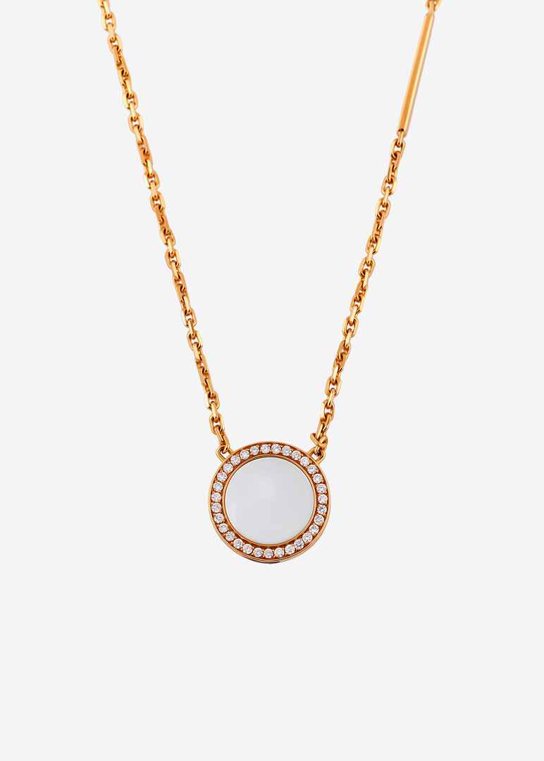 gold diamond and mother-of-pearl necklace
