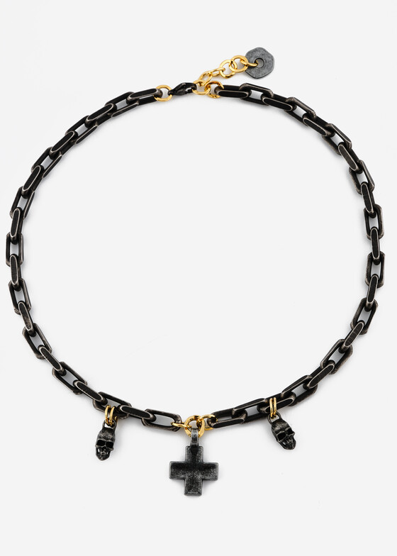Колье-цепи INDULGENCE safina concept Черное колье Skull