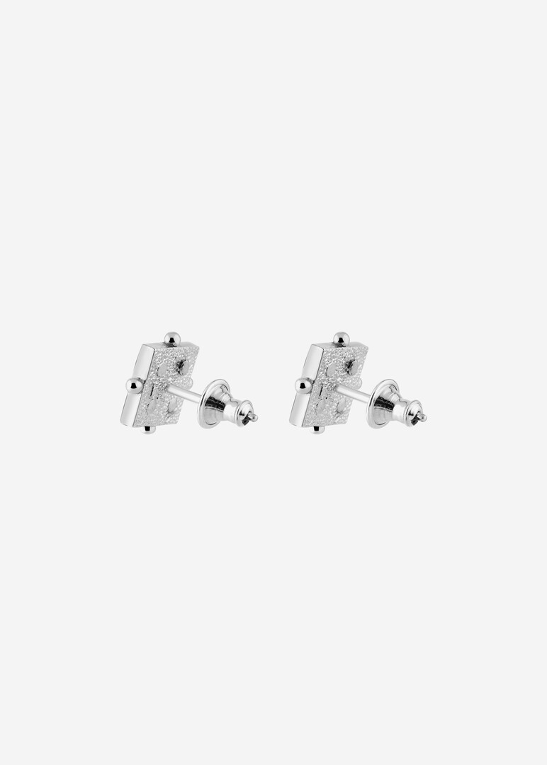 silver enamel stud earrings Azulejo