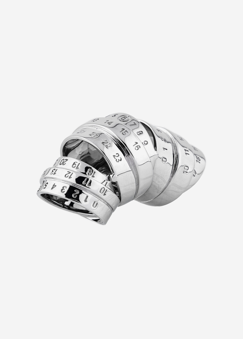 серебристое глянцевое многослойное кольцо MM6