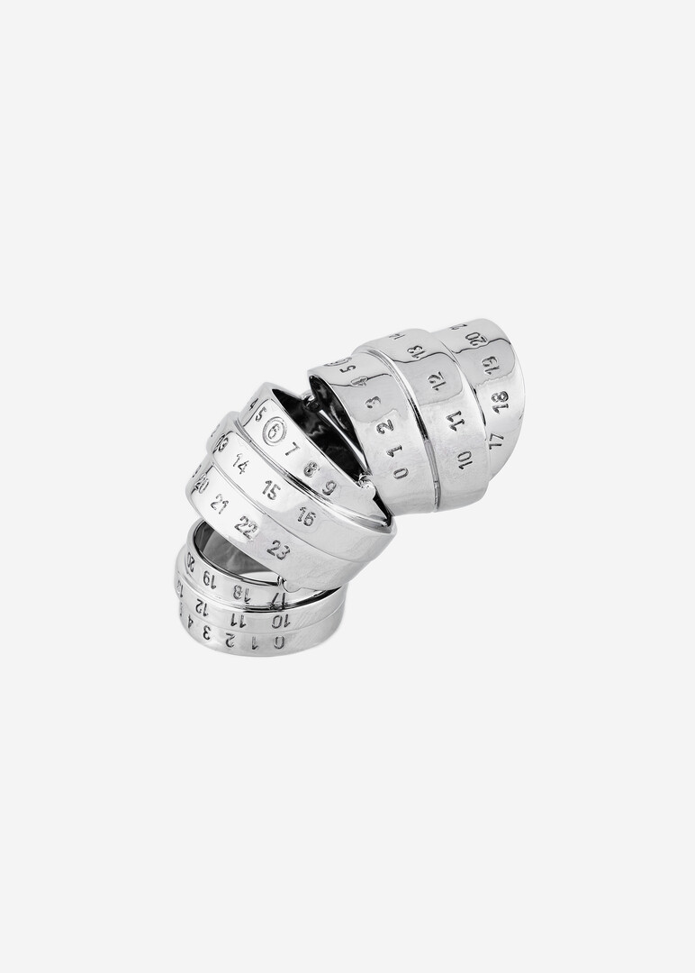 серебристое глянцевое многослойное кольцо MM6