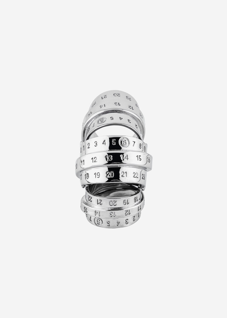 серебристое глянцевое многослойное кольцо MM6