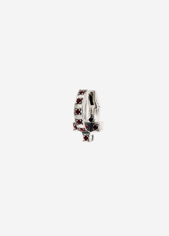 Моносерьги SHE IS MONO Моносерьга из серебра с фианитами LOGOS RED EARRING
