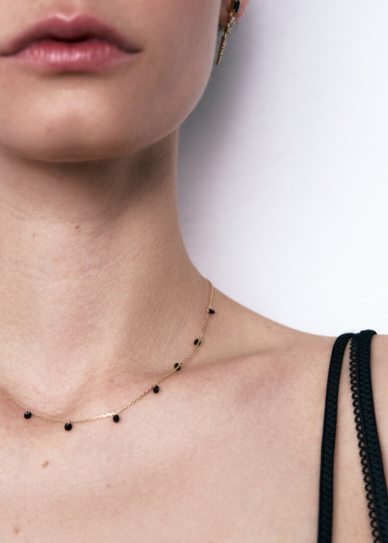 gold fiаниt necklace