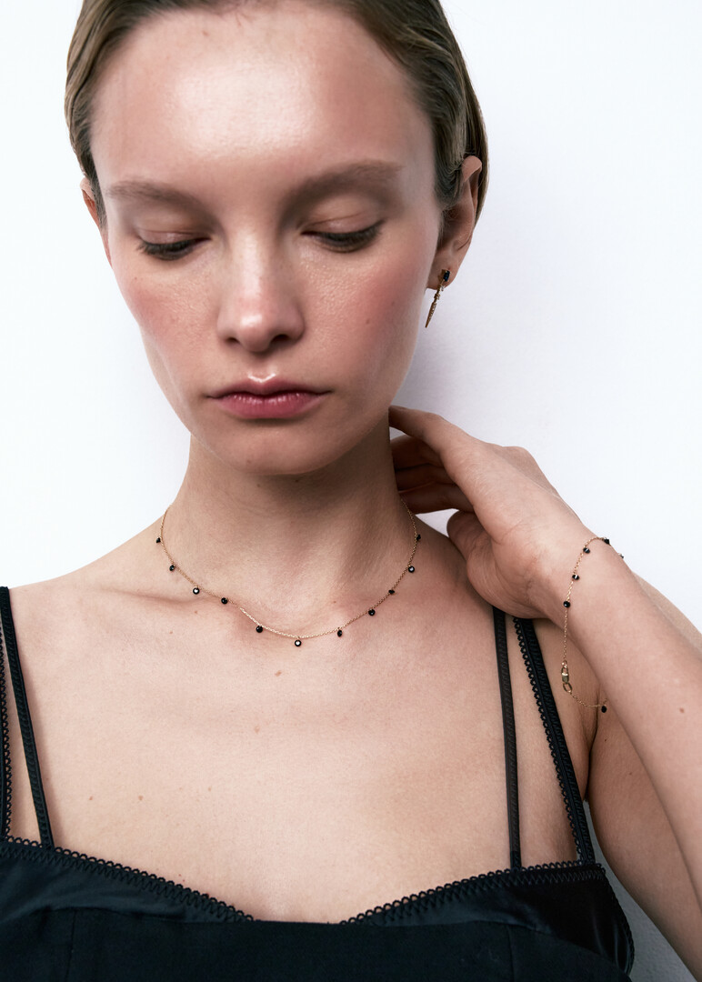 gold fiаниt necklace