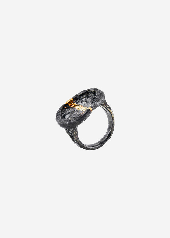 Акцентные кольца Kintsugi Jewelry Кольцо из серебра Wabi Sabi