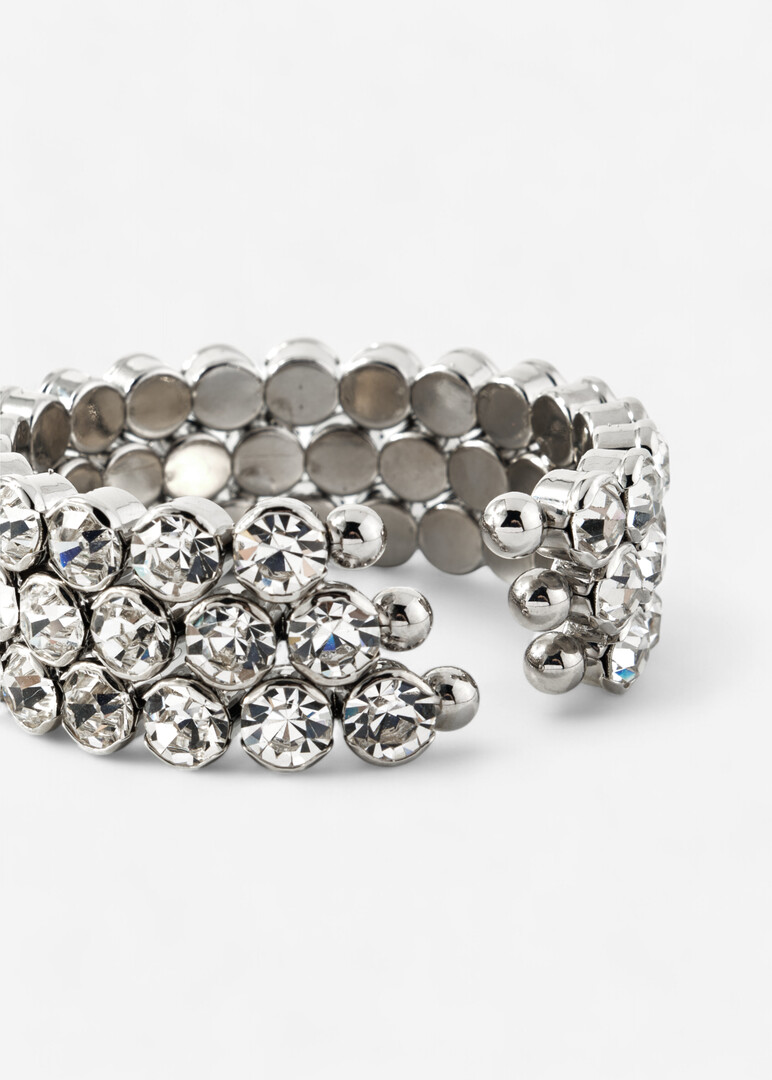 Silver bracelet with crystals