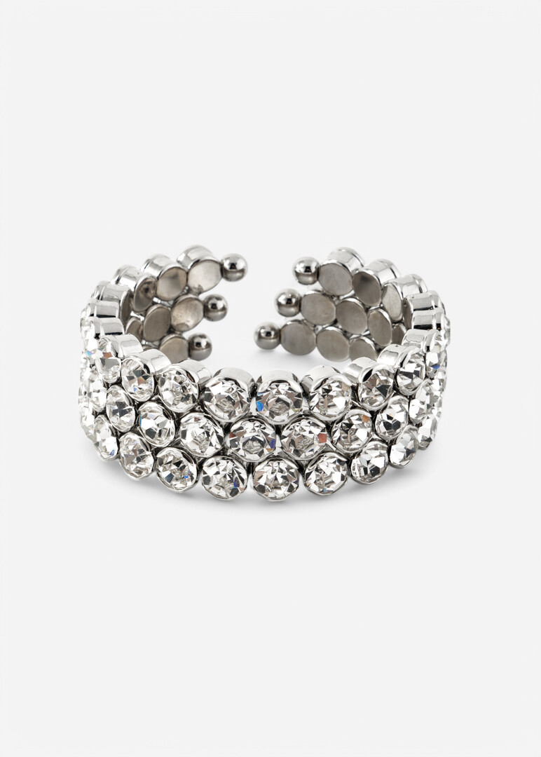 Silver bracelet with crystals