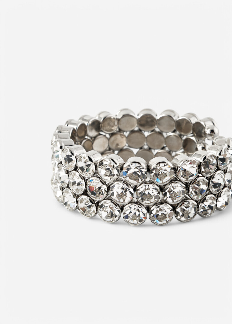 Silver bracelet with crystals