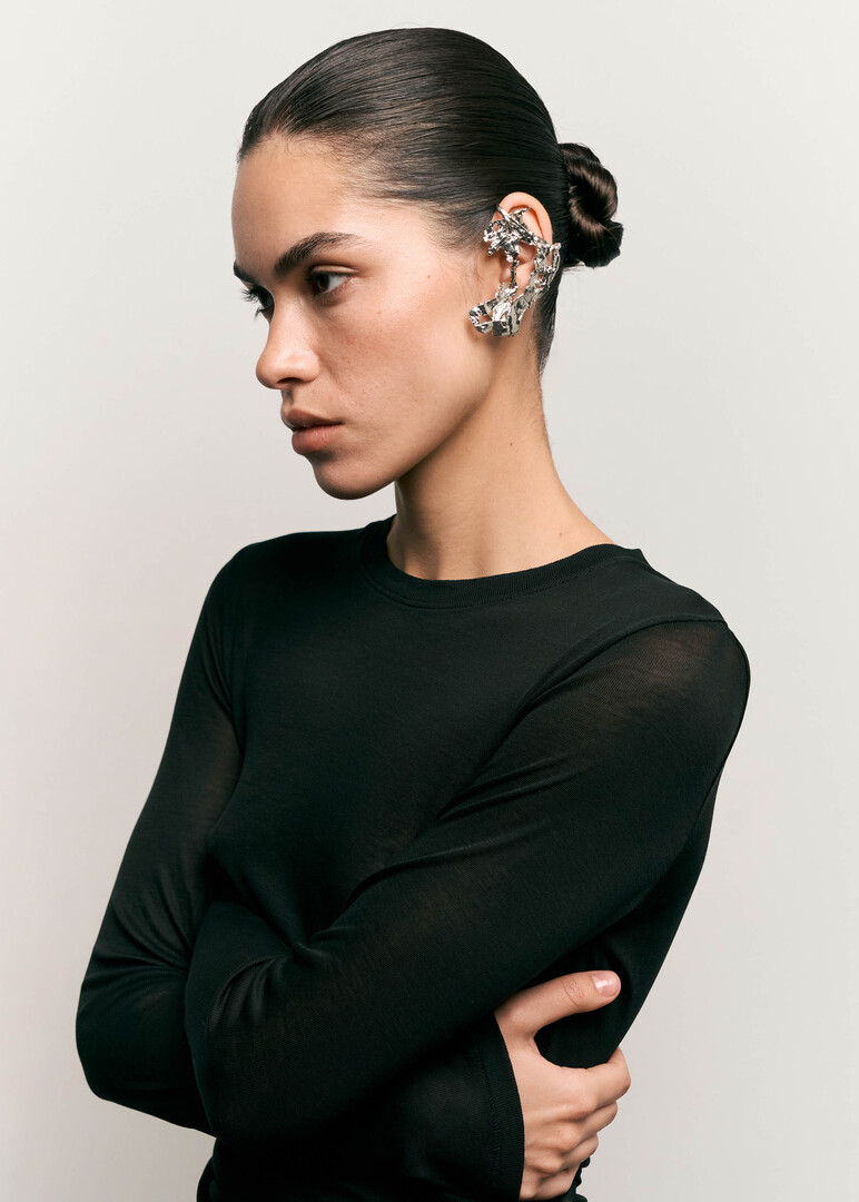 Серебристый кафф Sea shell