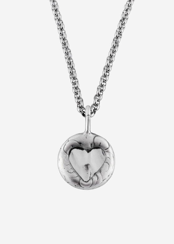 Кулоны и подвески POISONED HEARTS Кулон круглое серебристое сердце