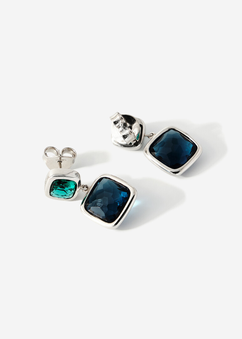 Earrings made of silver with blue cubic zirconia