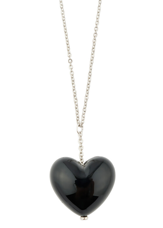 Кулоны и подвески AQUAGIRL Серебристое колье с подвеской черным сердцем