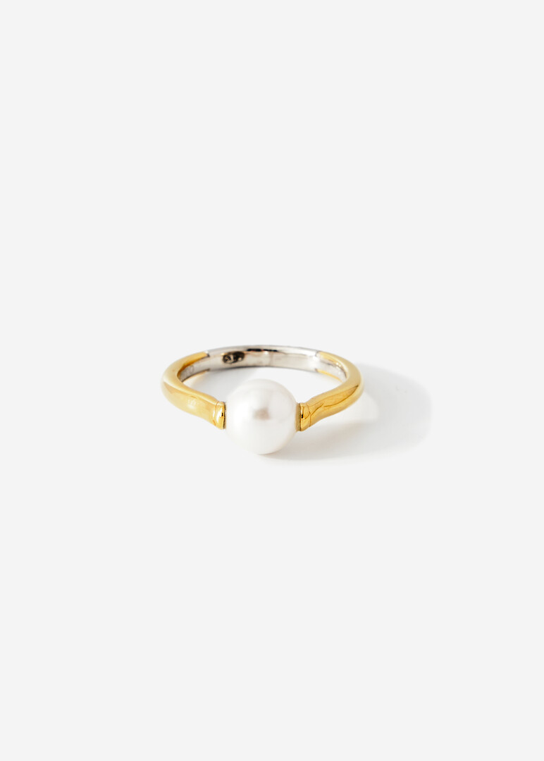 bicolor ring made of silver