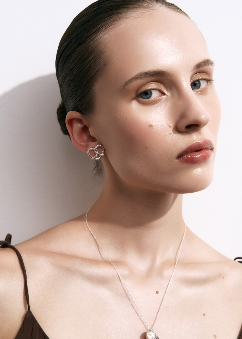 stud earrings silver «Тебе и мне»