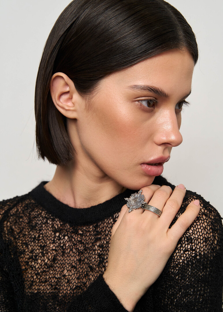 Wedding ring из серебра «Baroque Highlight».