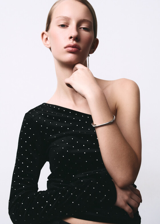 Жесткие браслеты Caviar Jewellery Серебристый браслет «Больше чем любовь»