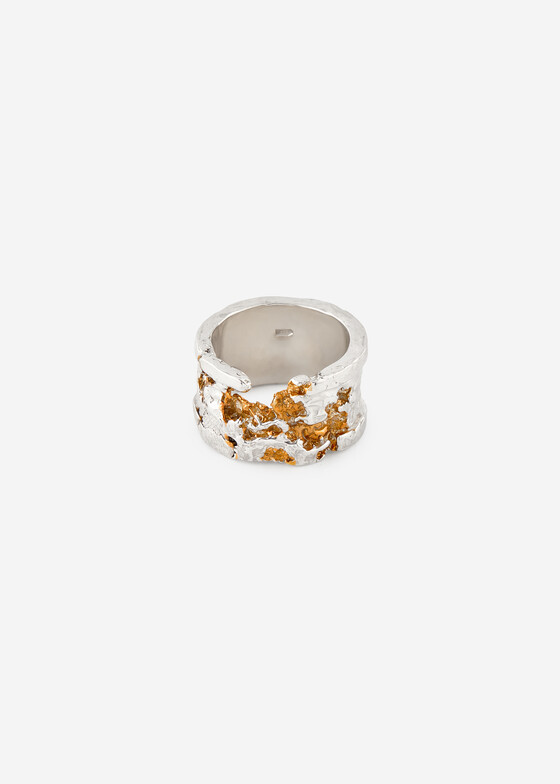 Широкие кольца Kintsugi Jewelry Кольцо из серебра с биколорным покрытием Surrender