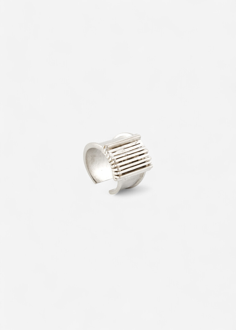 Cuff made of silver S Brutalism V.1