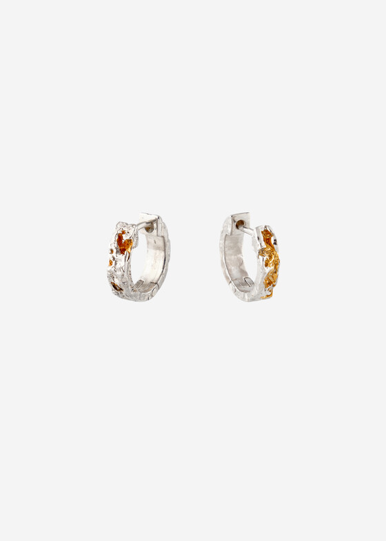 Серьги-кольца Kintsugi Jewelry Серьги из серебра с биколорным покрытием Surrender