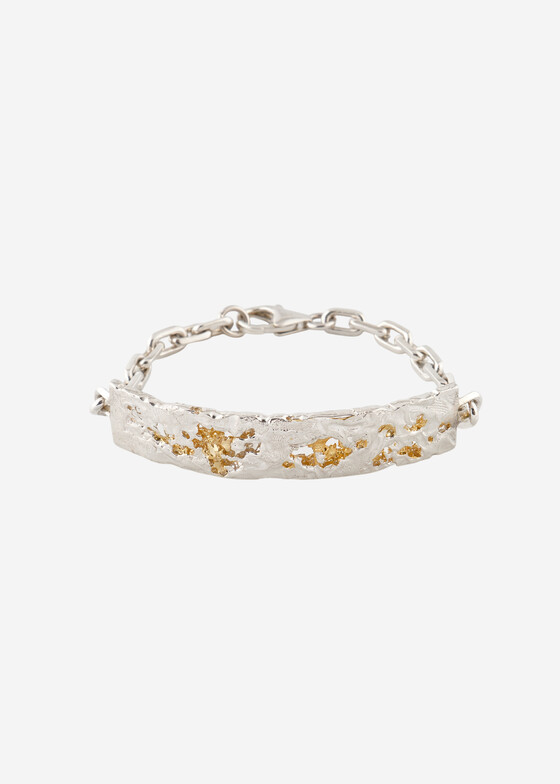 Жесткие браслеты Kintsugi Jewelry Биколорный браслет из серебра Surrender
