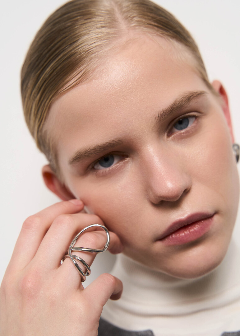 Silver Curled Ring