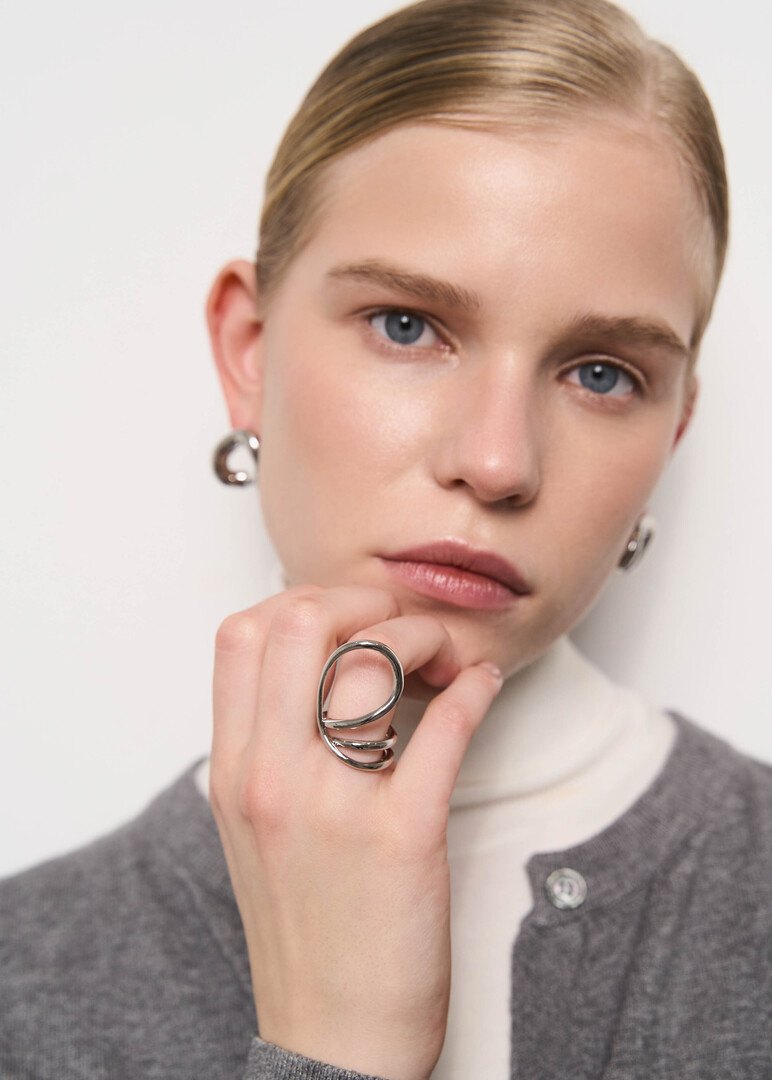Silver Curled Ring