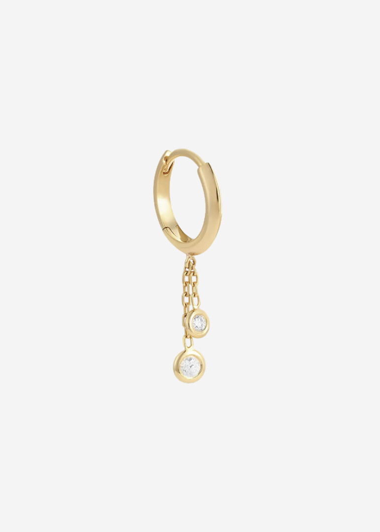 Bedouin Single Diamond Drop Hoop