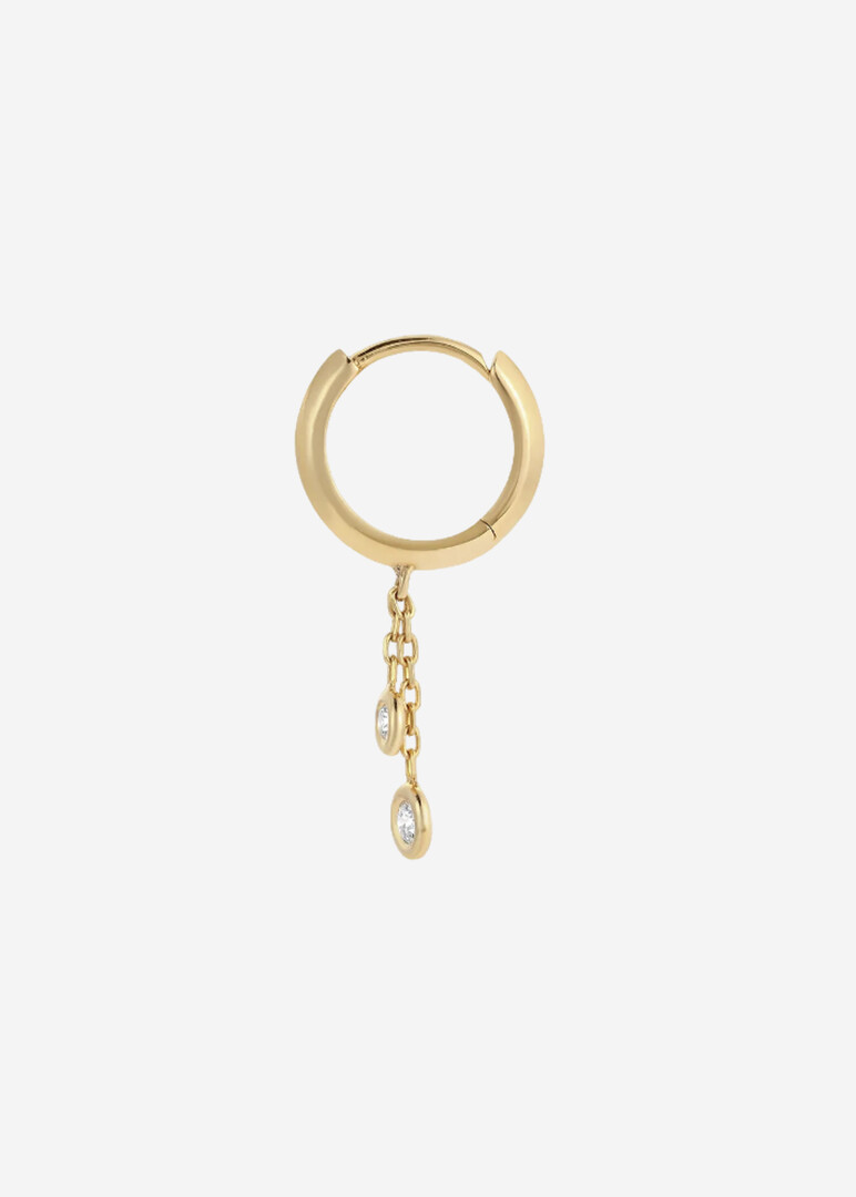 Bedouin Single Diamond Drop Hoop