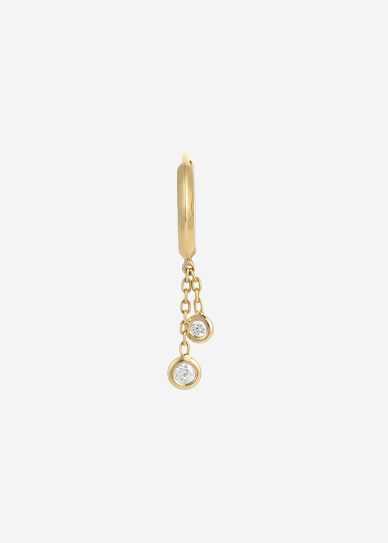 Bedouin Single Diamond Drop Hoop