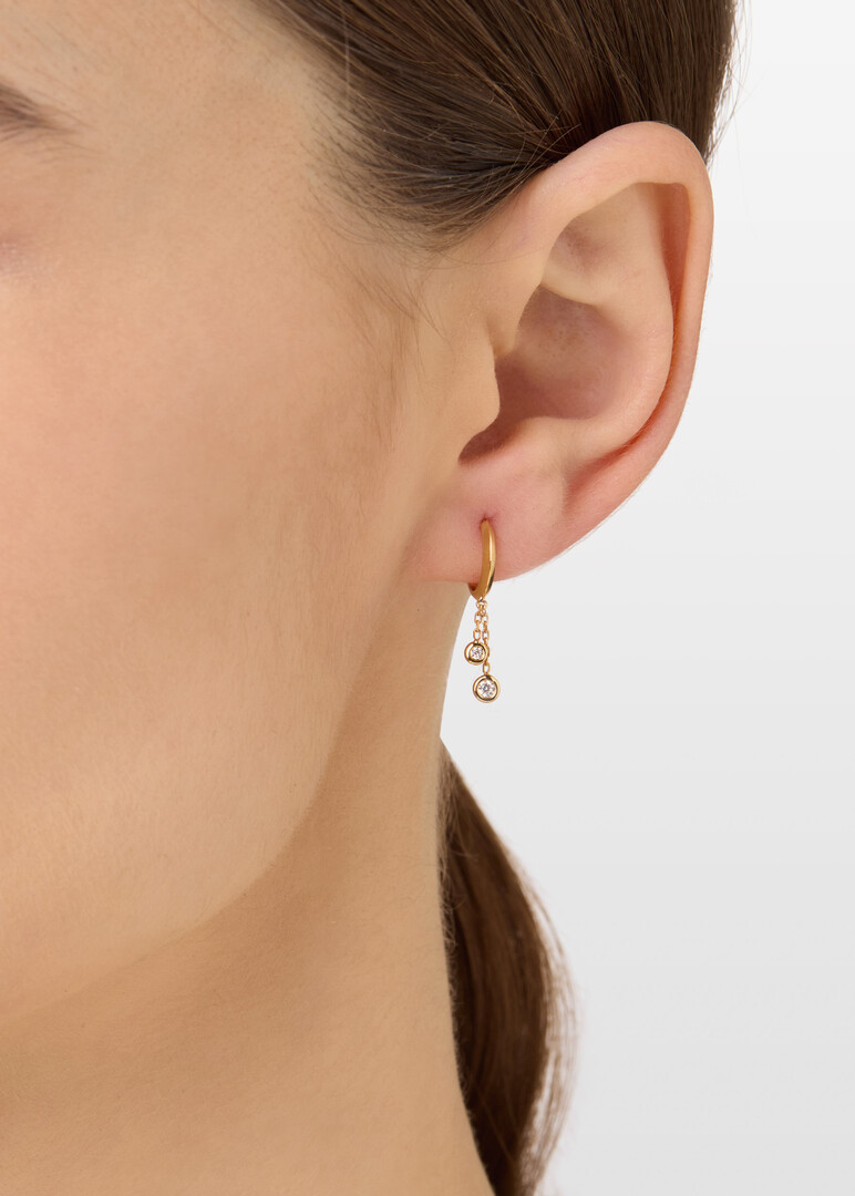 Bedouin Single Diamond Drop Hoop