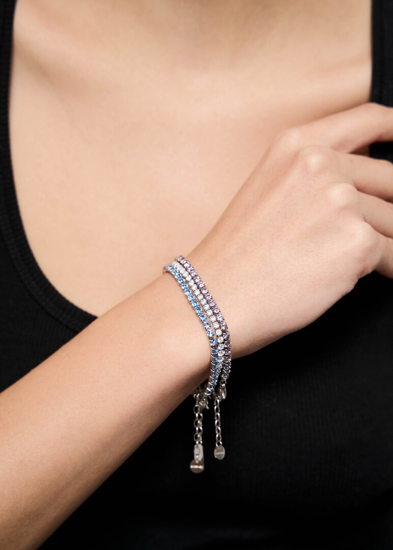 silver-tone blue cubic zirconia bracelet DESIDERI