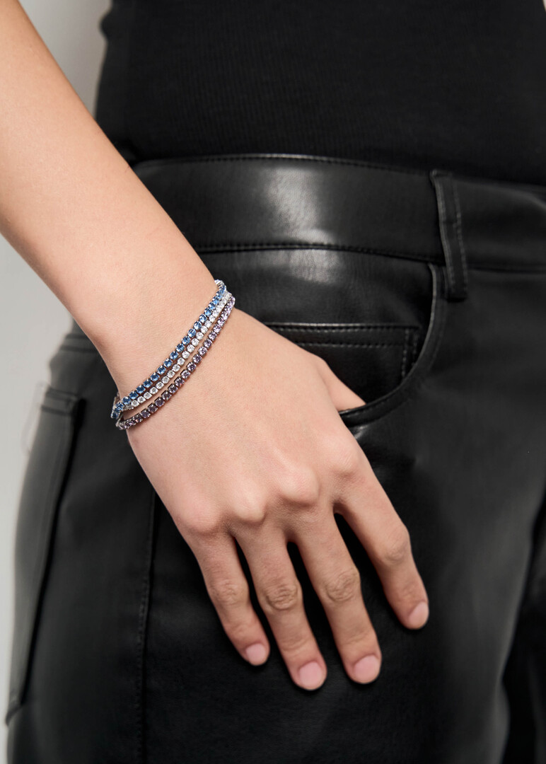 silver-tone blue cubic zirconia bracelet DESIDERI