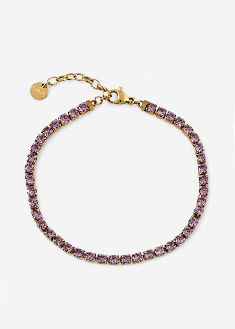 gold-tone purple cubic zirconia bracelet DESIDERI