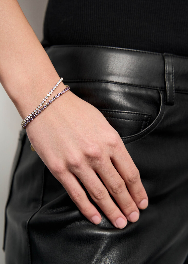 gold-tone purple cubic zirconia bracelet DESIDERI