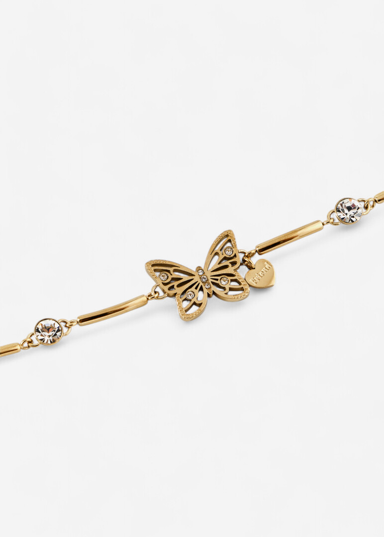 Golden crystal bracelet with CHAKRA butterfly