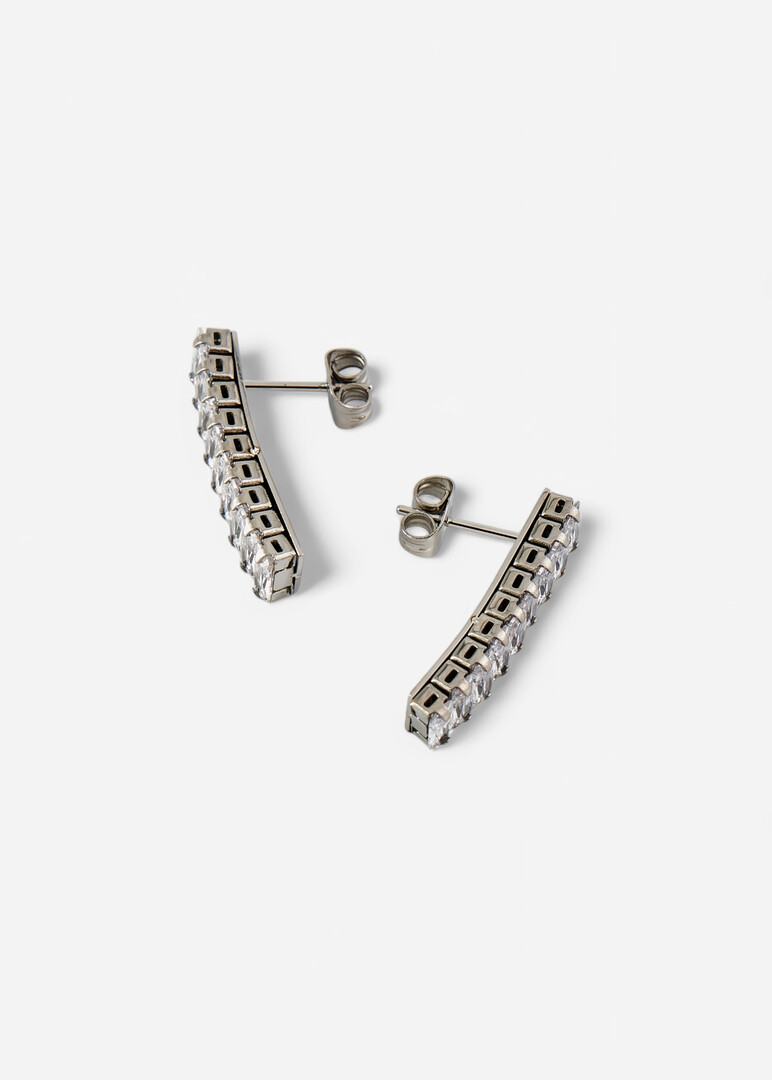 silver-tone white cubic zirconia earrings DESIDERI