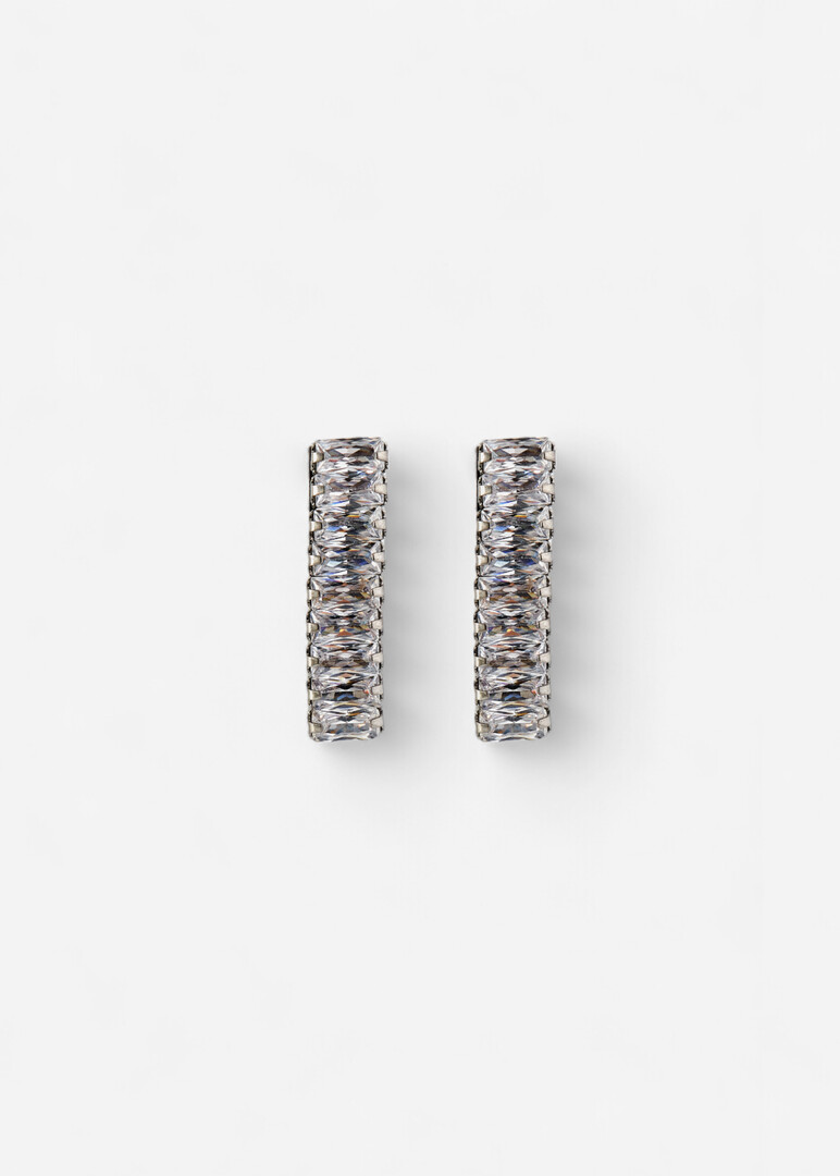 silver-tone white cubic zirconia earrings DESIDERI