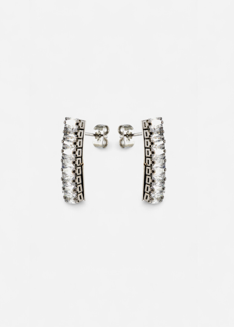 silver-tone white cubic zirconia earrings DESIDERI