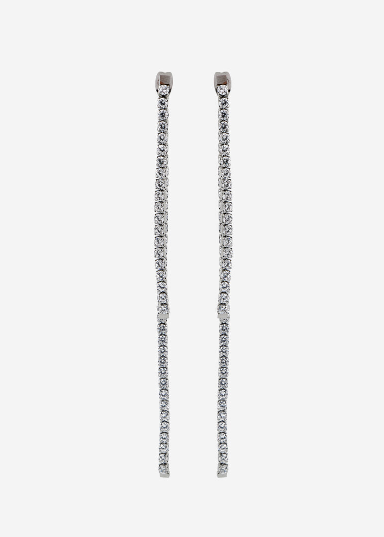 silver-tone white cubic zirconia earrings DESIDERI