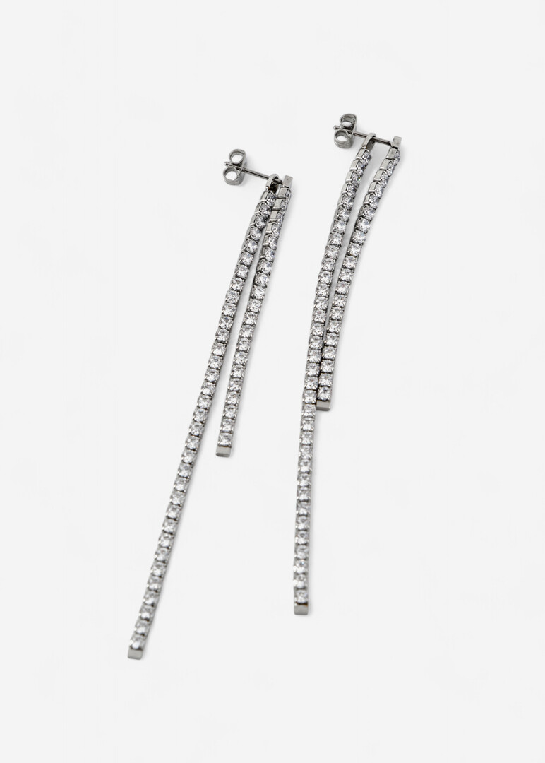 silver-tone white cubic zirconia earrings DESIDERI