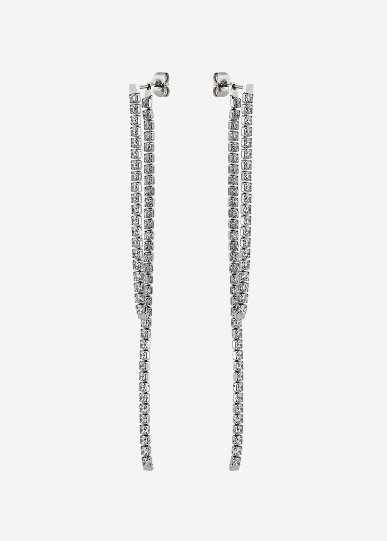 silver-tone white cubic zirconia earrings DESIDERI