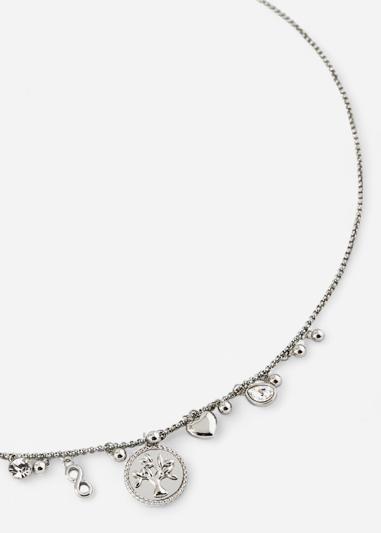 Silver necklace with CHAKRA crystal