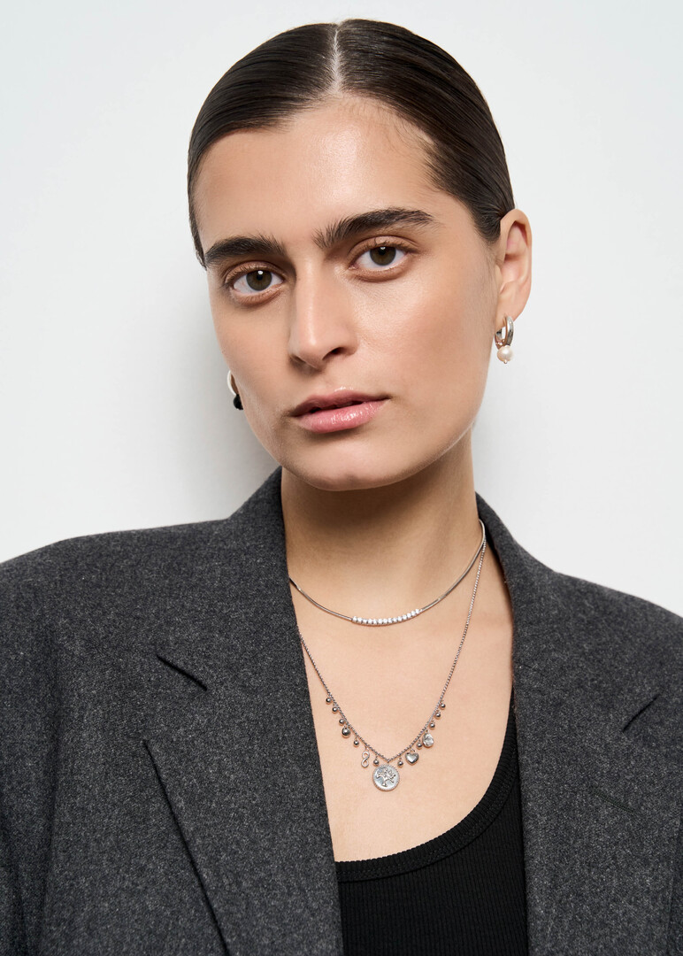 Silver necklace with CHAKRA crystal
