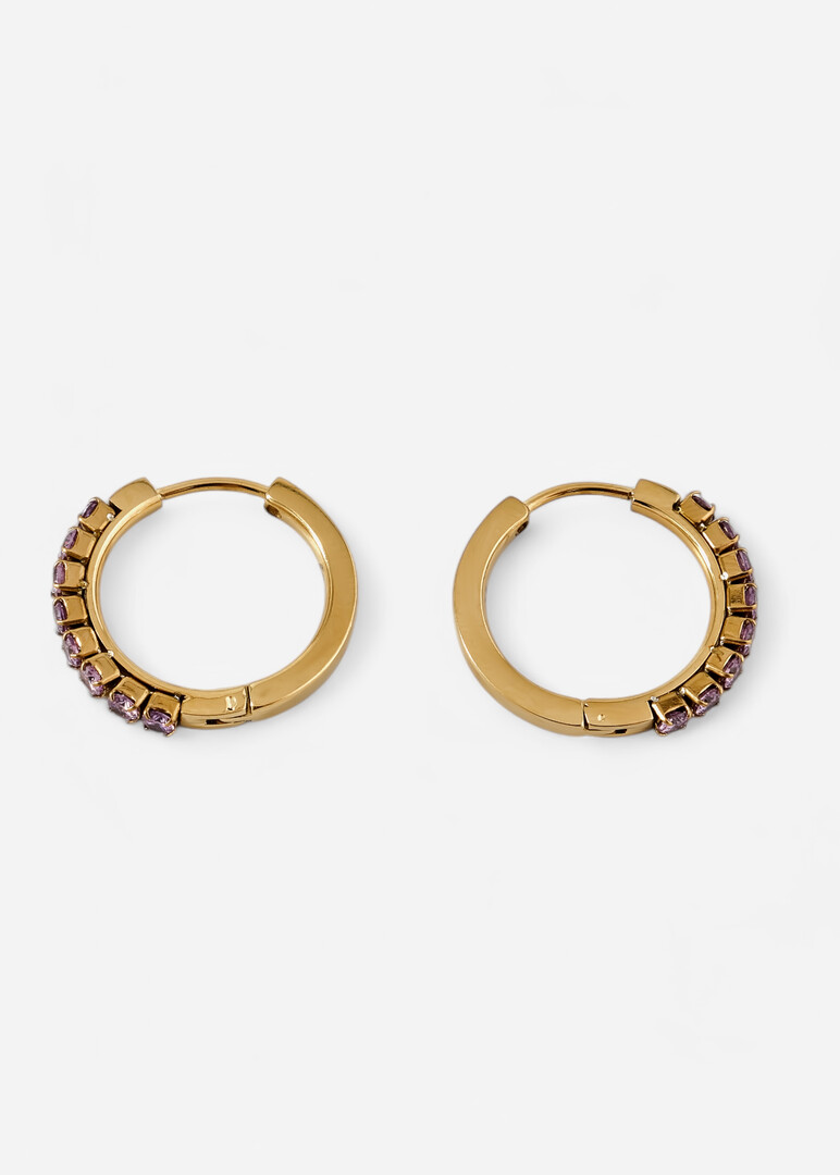 gold-tone lavender cubic zirconia earrings DESIDERI