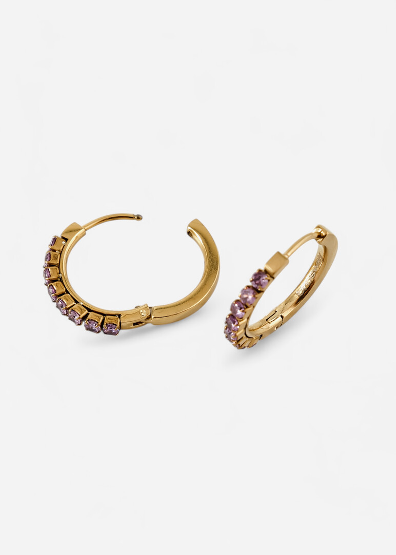 gold-tone lavender cubic zirconia earrings DESIDERI