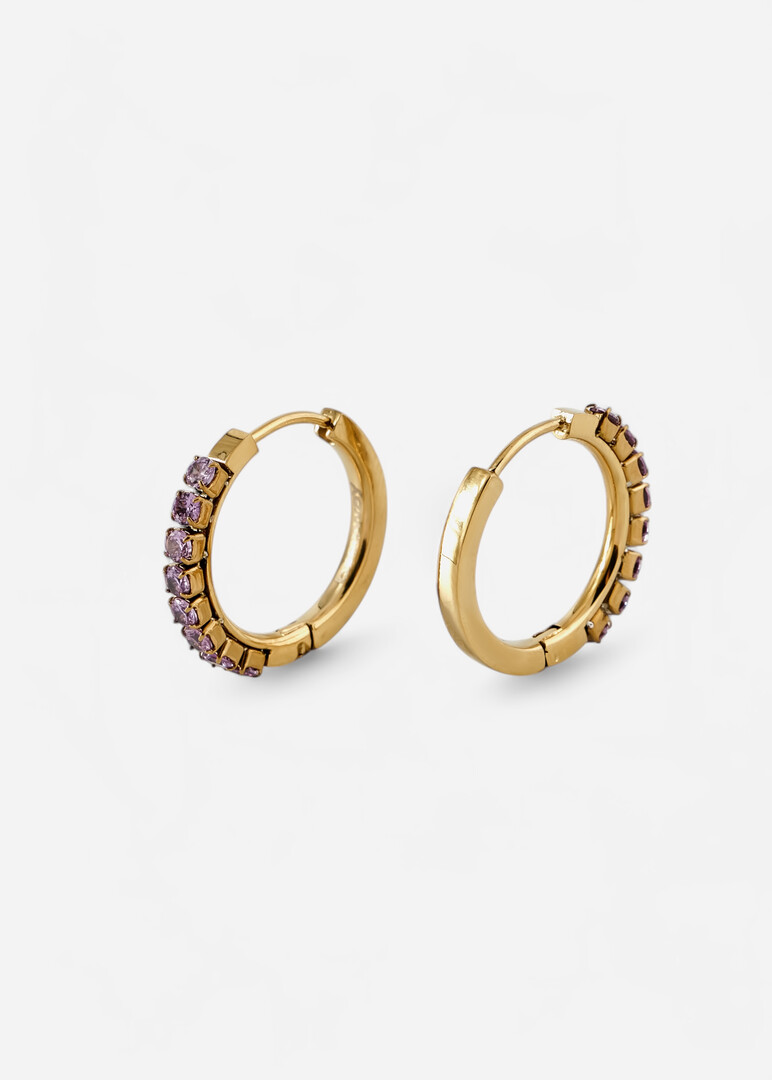 gold-tone lavender cubic zirconia earrings DESIDERI