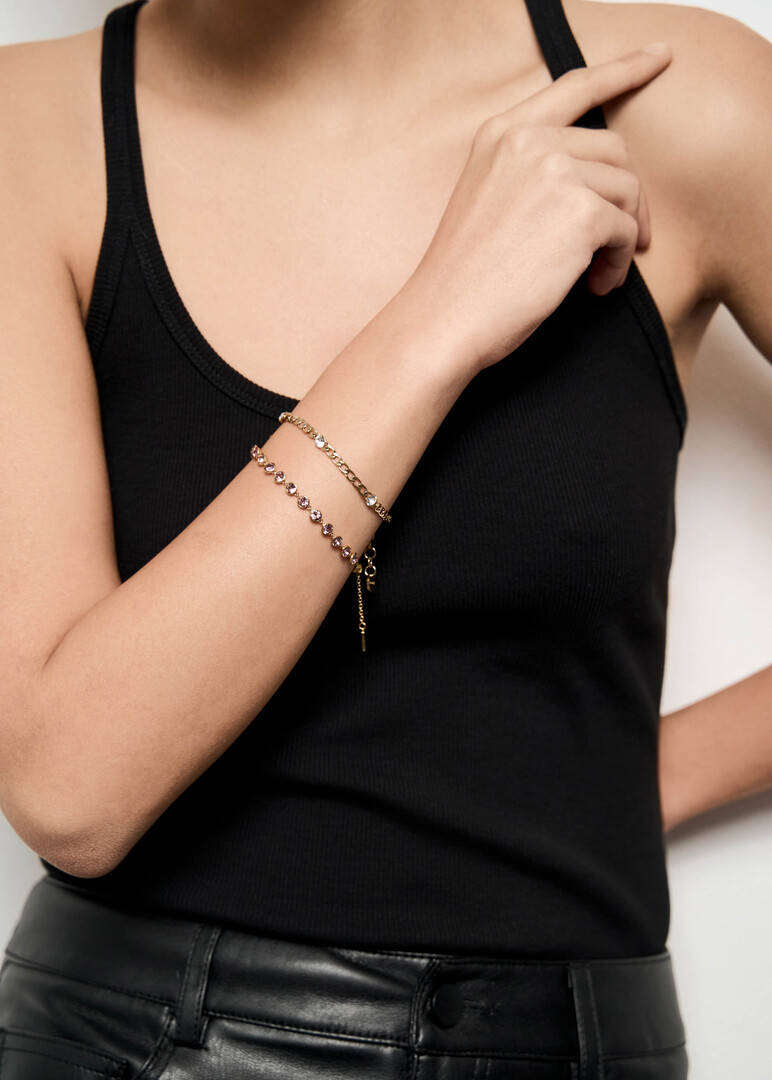Gold bracelet with pink SYMPHONIA crystals