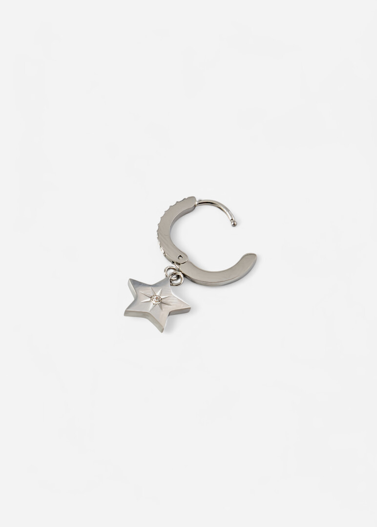 Silver mono earring with CHAKRA crystals